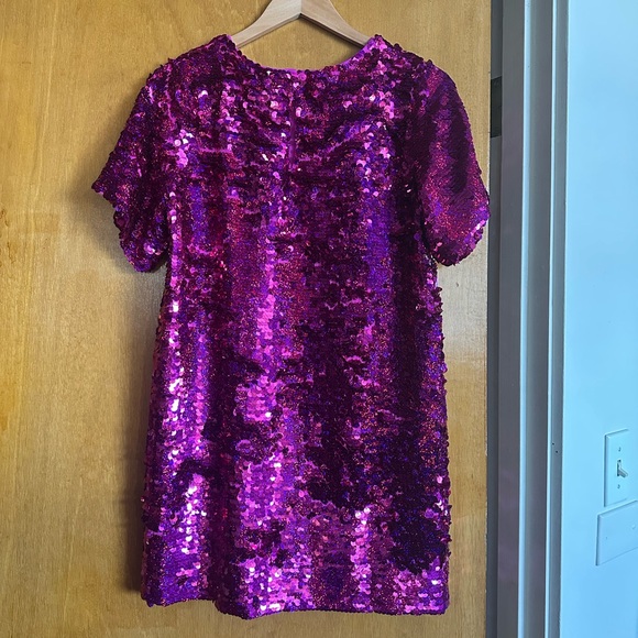 Anthropologie - Verb by Pallavi Singhee Pink Sequin Sparkle Shift Dress - Picture 2 of 6
